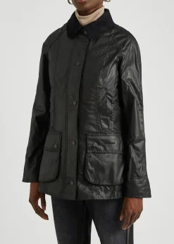Beadnell black waxed cotton jacket