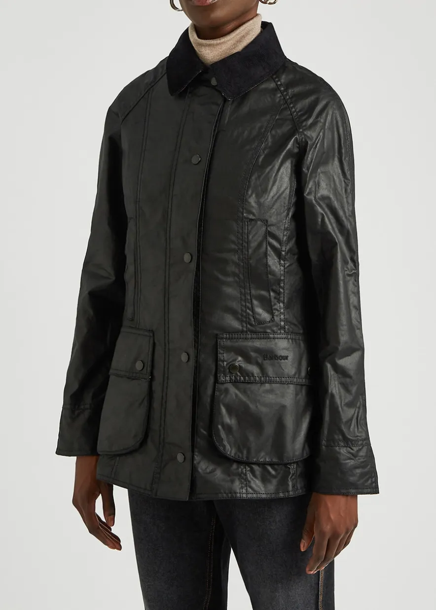Beadnell black waxed cotton jacket