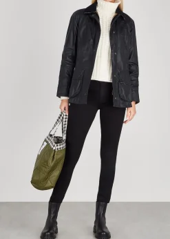 Beadnell navy waxed cotton jacket