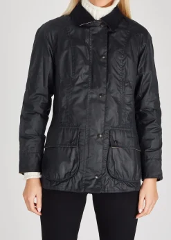 Beadnell navy waxed cotton jacket