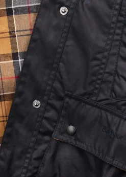 Beadnell navy waxed cotton jacket