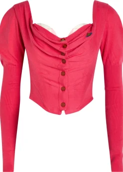 Bea draped wool-blend corset cardigan