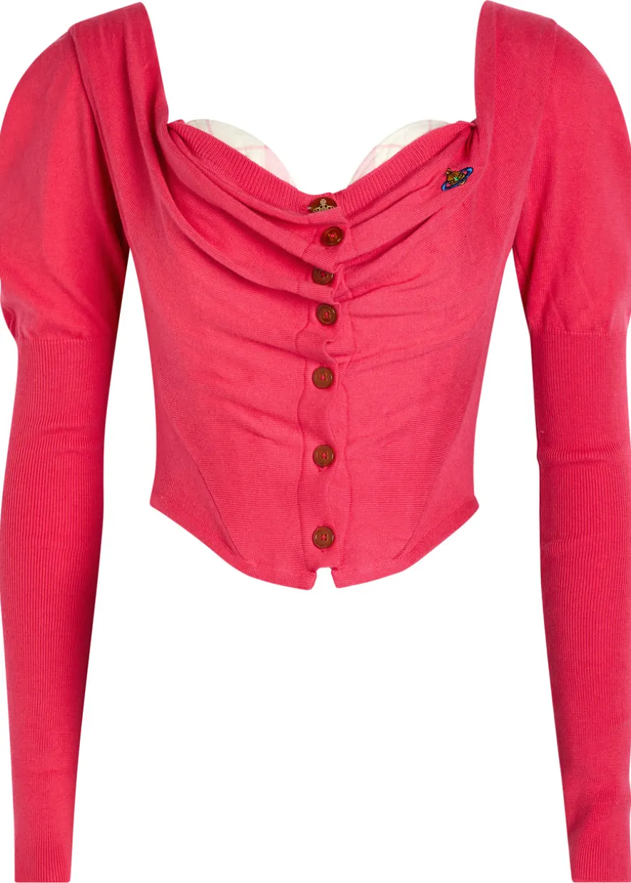 Bea draped wool-blend corset cardigan
