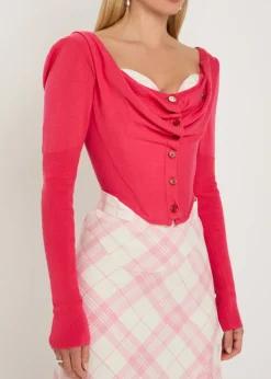 Bea draped wool-blend corset cardigan
