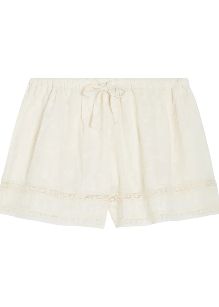 Beau embroidered cotton shorts