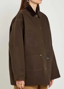 Beaumont corduroy-collar canvas coat