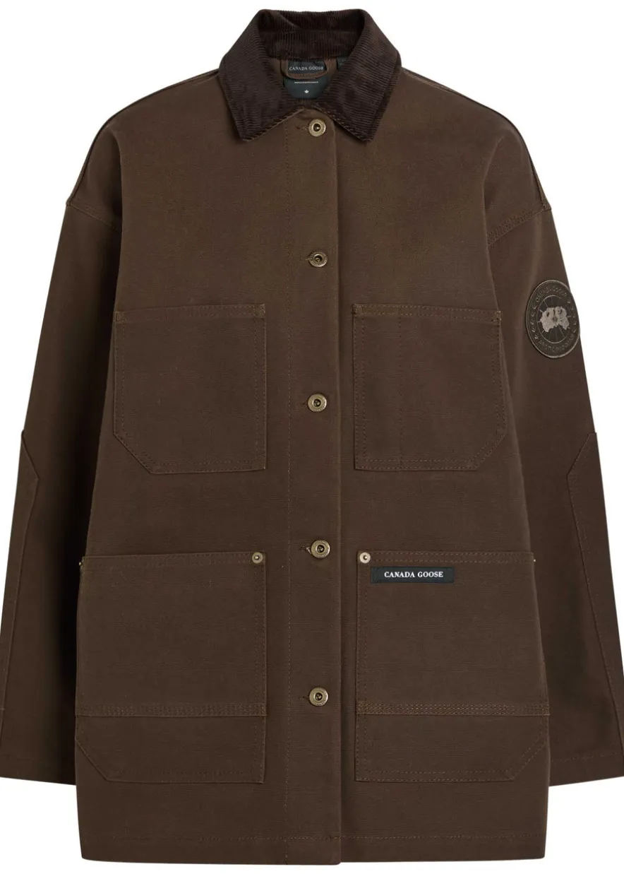Beaumont corduroy-collar canvas coat