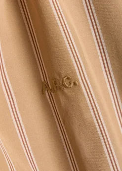 Beckett logo-embroidered striped cotton-poplin shirt
