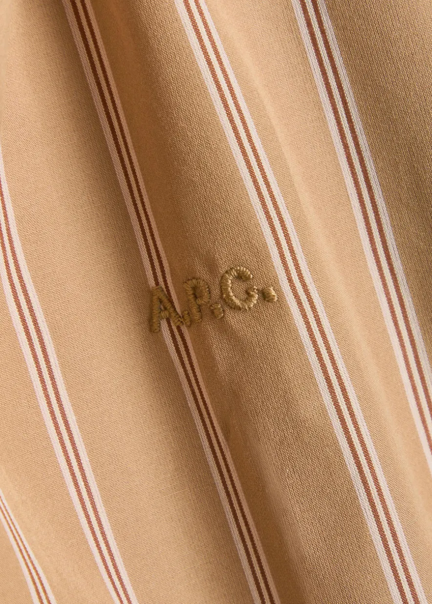 Beckett logo-embroidered striped cotton-poplin shirt