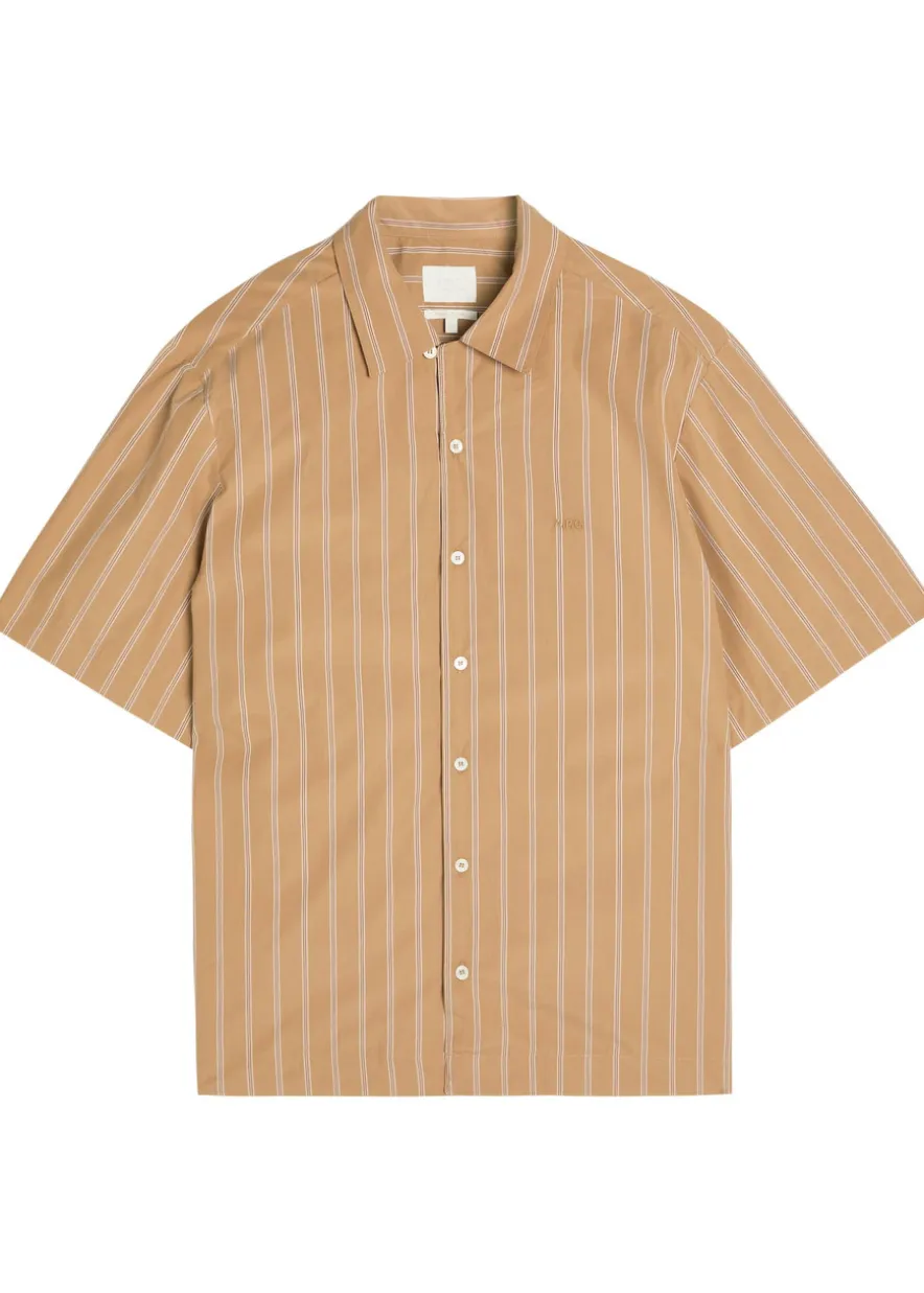 Beckett logo-embroidered striped cotton-poplin shirt