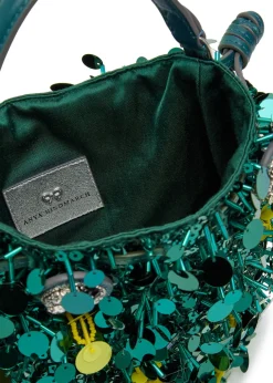 Beetle sequin-embellished satin cross-body bag
