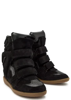 Bekett panelled leather and suede sneakers