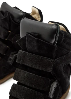 Bekett panelled leather and suede sneakers