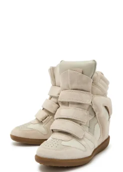 Bekett panelled leather and suede sneakers