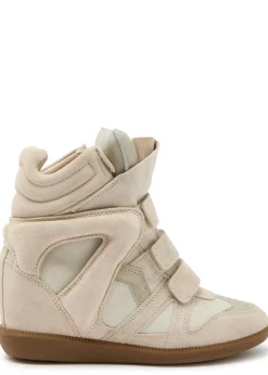 Bekett panelled leather and suede sneakers