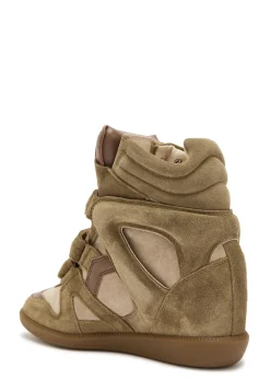 Bekett panelled leather and suede sneakers