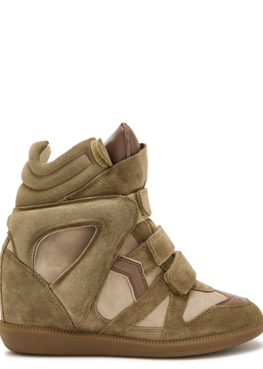 Bekett panelled leather and suede sneakers
