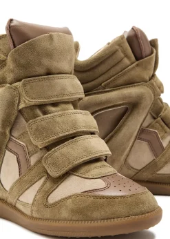 Bekett panelled leather and suede sneakers