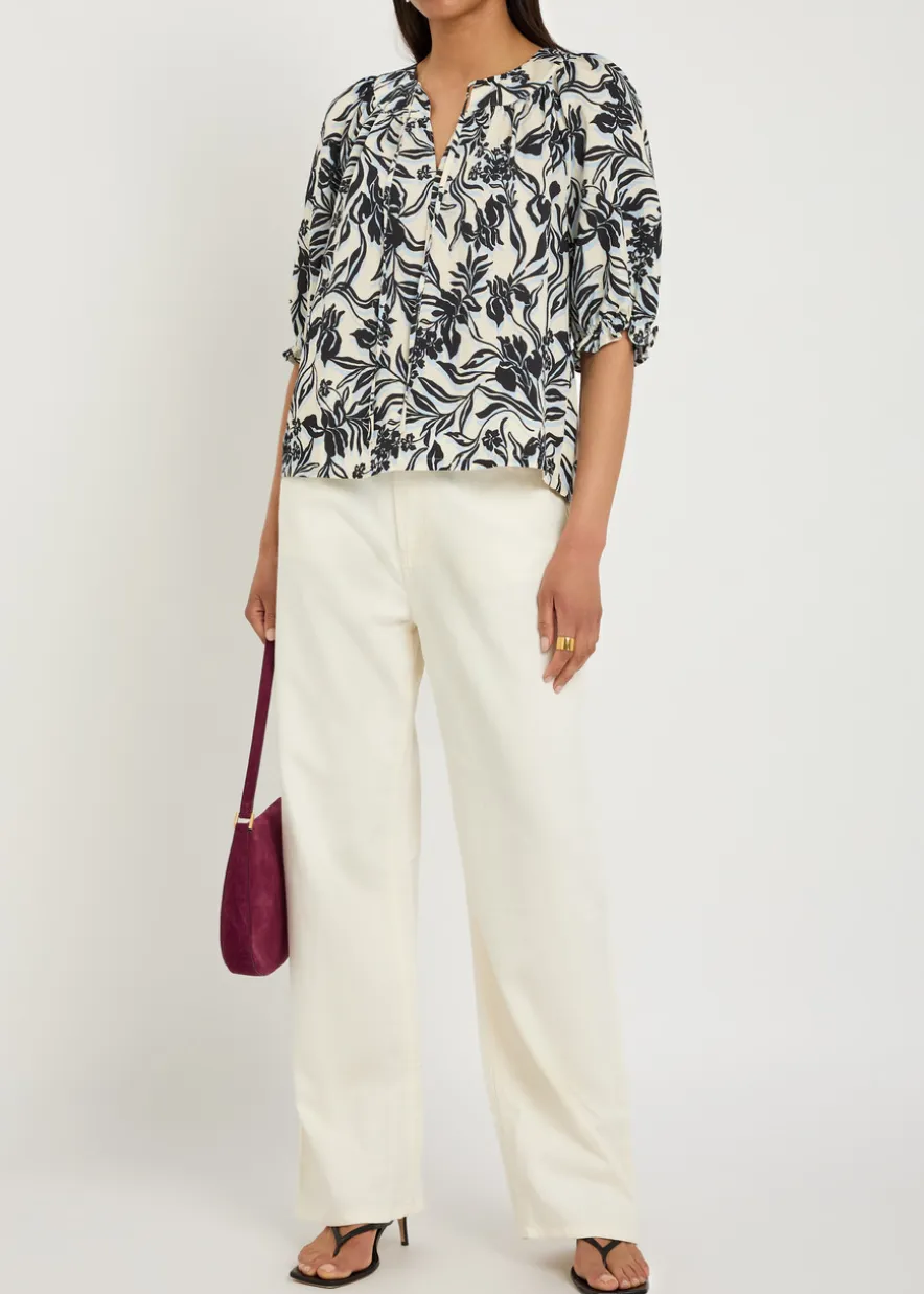 Belina floral-print woven blouse