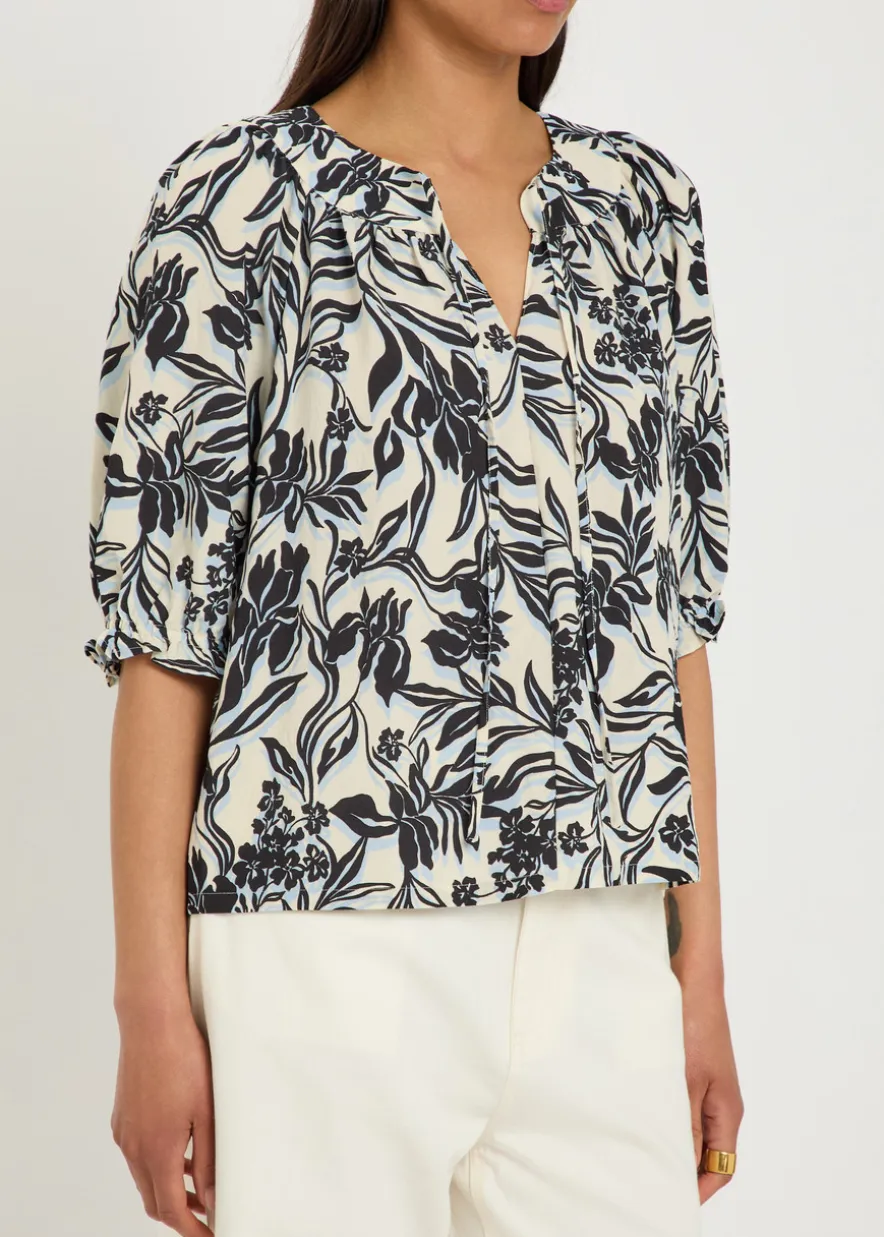 Belina floral-print woven blouse