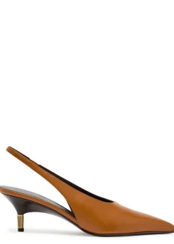 Bella 55 18kt gold-plated leather slingback pumps