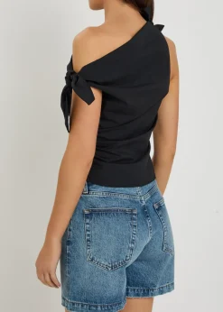 Bellaria ruched stretch-cotton top