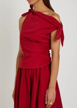 Bellaria ruched stretch-cotton top