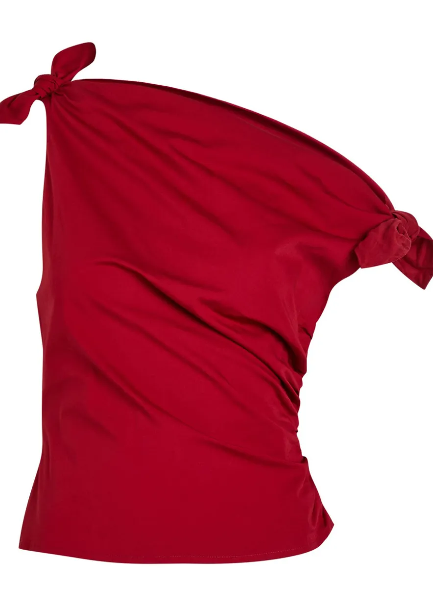 Bellaria ruched stretch-cotton top