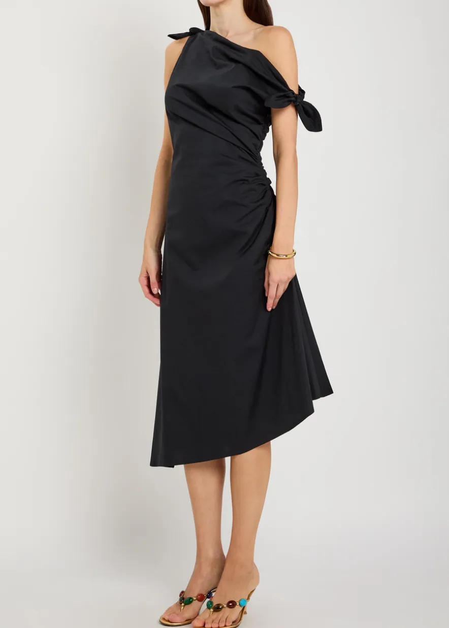 Bellaria ruched stretch-cotton midi dress