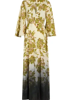 Belle Kaftan printed silk maxi dress