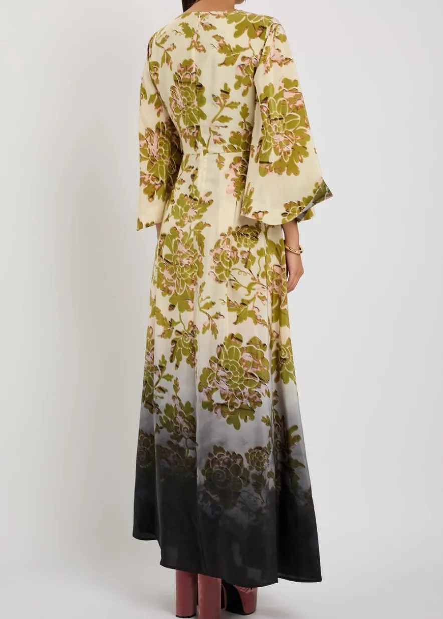 Belle Kaftan printed silk maxi dress
