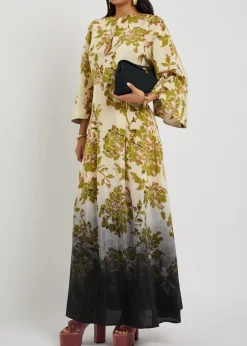 Belle Kaftan printed silk maxi dress