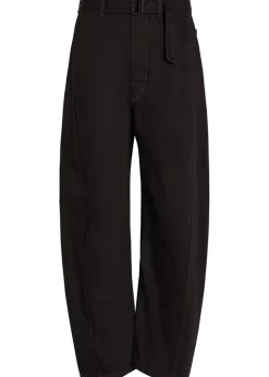 Belted barrel-leg jeans