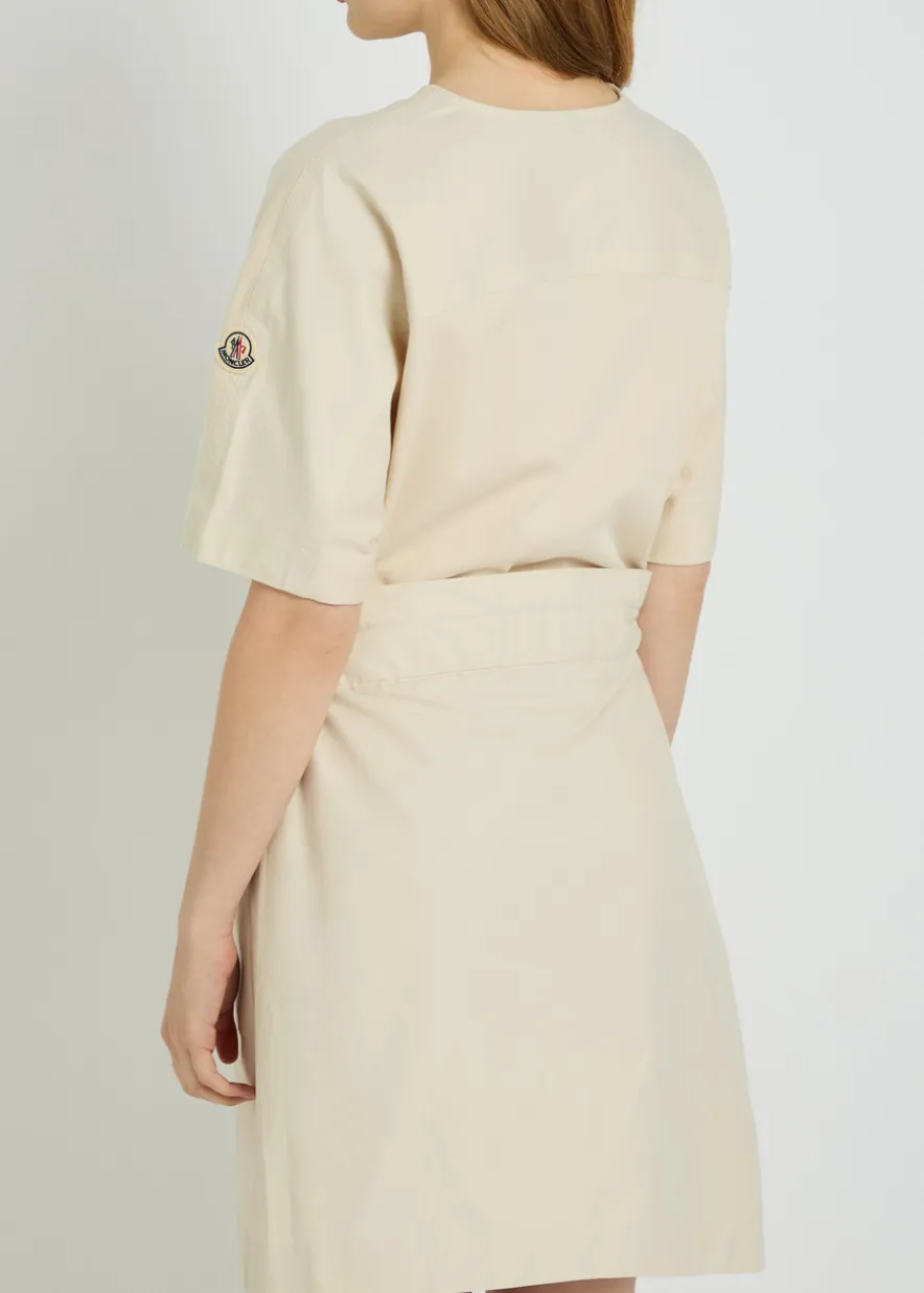 Belted cotton mini T-shirt dress