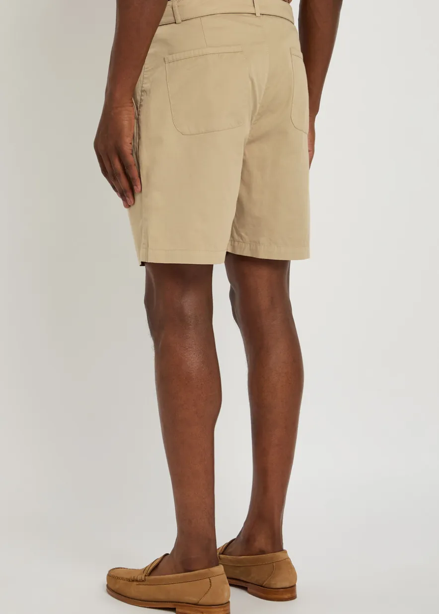 Belted cotton shorts