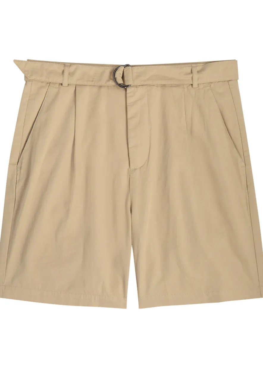 Belted cotton shorts