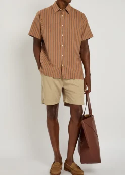 Belted cotton shorts