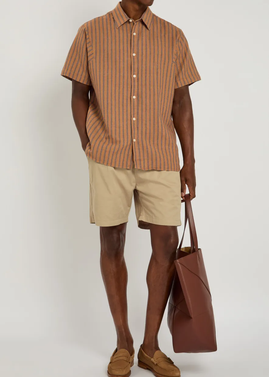 Belted cotton shorts