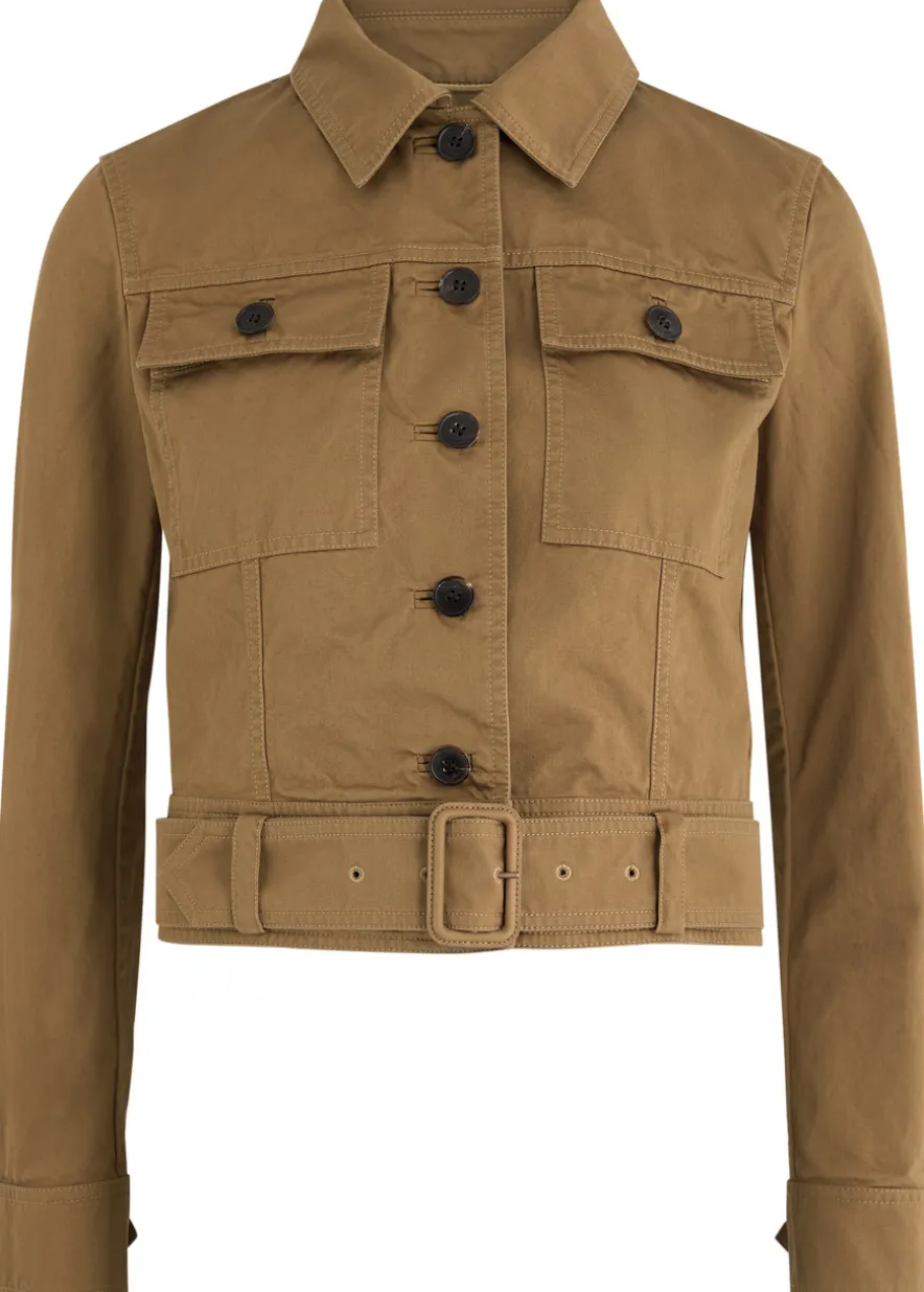 Belted cotton-twill jacket