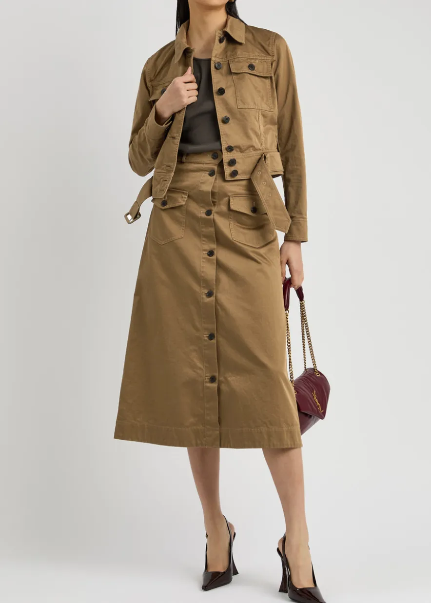 Belted cotton-twill jacket