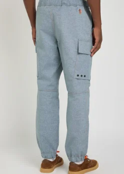 Belted denim cargo trousers