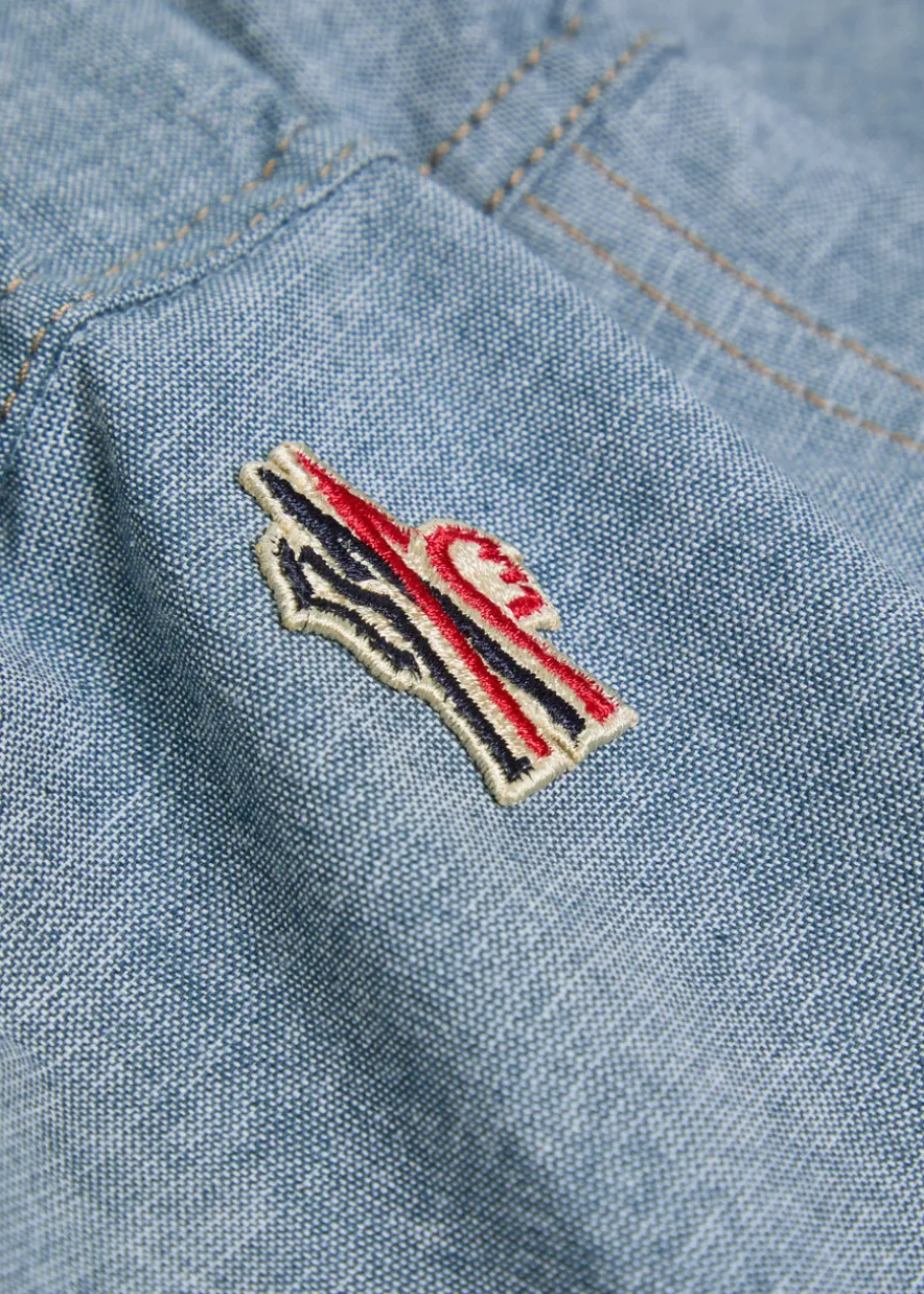 Belted denim cargo trousers