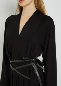 Belted jersey midi dress