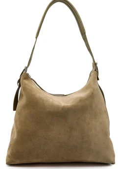 Belted leather hobo bag