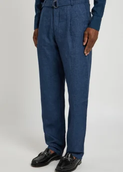 Belted linen trousers