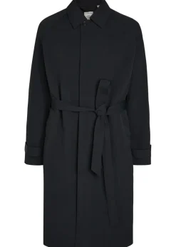 Belted nylon trench coat