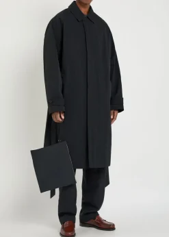 Belted nylon trench coat