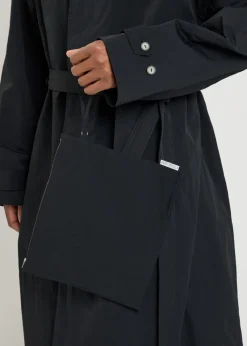 Belted nylon trench coat