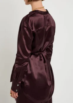 Belted satin top