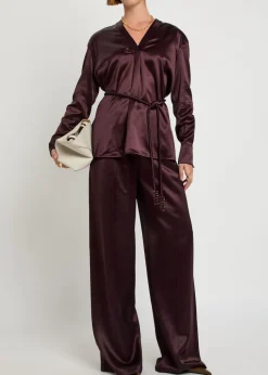 Belted satin top